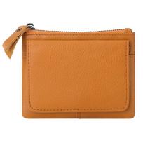 Creative Short RFID Wallet Multi Card Seat Mini Storage Bag Real Leather Slim Coin Purse Women oranžinė