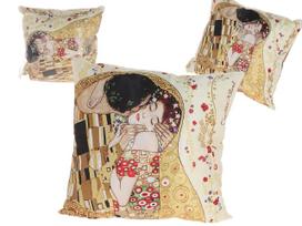 Poduszka Dekoracyjna Poszewka Gustav Klimt Pocałunek Kremowa Jasiek