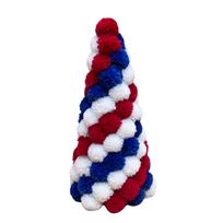 Pom Pom Tabletop Decoration Spiral Design Decorative Cone Shaped Ornament for Desktop Display and Holiday Scene Setup 12cm Height One Size