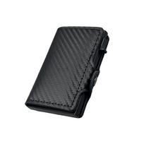 Men's Women's Multi-Function Bank Card Wallet RFID Blocking Metal Aluminum ID Card Holder Fashion Business Purse juoda