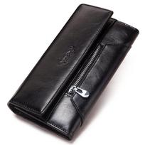 Fashion Women Genuine Leather Wallet RFID Blocking Tri-fold Credit Card Holder Luxury Long Female Phone Clutches purse for women juoda