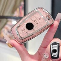 Pink Diamond for BMW X1 X3 X4 X5 F15 X6 F16 G30 7 Series G11 F48 F39 520 525 F30 118i 218i 320i Remote Car Key Case Cover Fob
