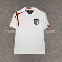 06 Pasaulio taurė Anglija Beckham Owen Ne. 7 retro marškinėlių ilgomis trumpomis rankovėmis futbolo marškinėlių komplektas S