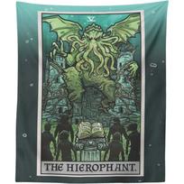 Tapestry Tarot Card Cthulhu Hierophant 75x100 juoda