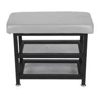 23.6in Entryway Shoe Rack with Cushioned Seat Shoe Bench for Entry 2 Shelves Storage Bench with Soft Top for Indoor Entrance Hallway Bedroom