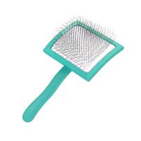 New Extra Long Pins Pet Hair Knots Remover Large Knots Remover Pet Slicker Brush Solid Color Dog Grooming Brush for Dogs Cats žalia