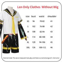V Singer Len Rin Cosplay Costume Wig Set Men Women Cosplay Patent Leather Uniform Party Comic Con Outfits XS