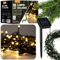 Lampki Choinkowe Solarne 200 Led 22M Programator Wewn/Zewn Ciepły Biały