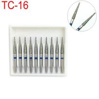 10 vnt/dėžutė Deimantinės dantų kapos, skirtos didelės spartos rankinio įrankio dantų kapoms FG 1,6 mm, skirtos odontologui TC-16 TC-16 mėlyna