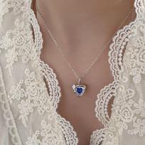 999 Pure Silver Ocean Heart Necklace for Women Light Luxury Cold Style Ins Clavicle Chain Irregular Texture Necklace 999