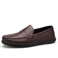 Newest Leather Casual Loafer Shoes Brown Black British Stylish Men Shoes High Quality Slip-On Mens Loafers Male Flat Driving Shoes 44
