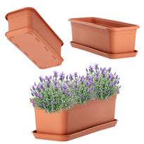 KADAX Balkono dėžutė Gėlių vazonas + Padėklas 40 cm pilka