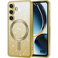 Case for Samsung Galaxy A36 5G - BOOLING - Sparkling Protection with Gold Magnetic Ring auksas