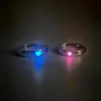 Best Sellers! Love Luminous Opening Adjustable Couple Ring with One Finger Ring Couple rožinė