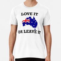 Australija, Mylėk arba palik Premium T-marškinėliai S dydžio iki 5XL Pagaminta AU/JAV T-marškinėlis 4XL