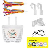 Kids Bike Basket for Boys and Girls Waterproof Plastic Childrens Bike Baskets for Childrens Bicycles and Kids Tricycles rožinė