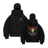 2025 Men's Zip-Up Hoodie Black Hoodie With Deer Design 2025 New Style Casual Couples’ Style Casual and Loose S