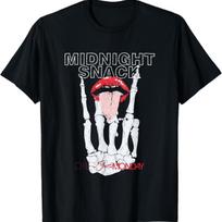 Vintage Midnight Snack Design T-Shirt S juoda