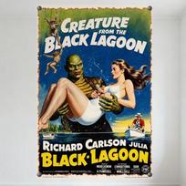 Vintage Creature from the Black Lagoon Metal Tin Sign 1950s Horror Movie Poster Wall Decor for Home Bar Man Cave 20x30cm（7.8x11.8inch）