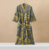 Medvilninis madingas raštuotas kimono chalatas su pusrankovėmis pavasariui ir vasarai, plonas namų drabužis, gerai sugeriantis, greitai džiūstantis, miego chalatas M