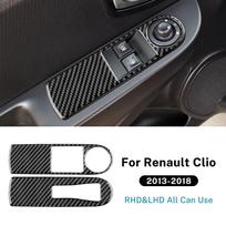 For Renault Clio 4 2013 2014 2015 2016 2017 2018 Soft Carbon Fiber Sticker LHD RHD Car Front Window Lift Inner Frame Interior
