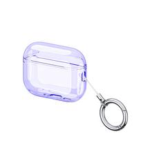 Transparent Protective Case For AirPods Pro 3 Soft Shell Transparent TPU Charging Cover With Lanyard Glitter Earphone Case violetinė