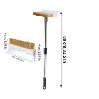 Pizza Stone Brush And Scraper Barbecue Brush For Outdoor Grill Heavy Duty Pizza Oven Cleaning Tool For Kitchen Backyard Culinary