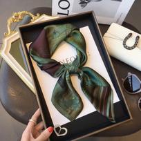 Bandanas Square 100% Silk Scarf Women Girls Headband Accessories Handkerchief Neckerchief Hairscarf Fashion Print Neck Scarfs Real Silk 65x65cm