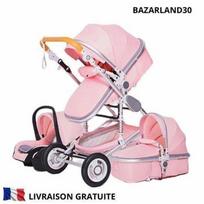 BAZARLAND30. 3 viename vežimėlis Kūdikio Kombinuotas Automobilio Sėdynė Lopšys Trio Apverčiamas Aukštos Kokybės Nepraleidžiančios Padangos Rankena. Rožinė rožinė