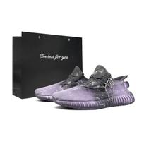 Adidas Originals Yeezy Boost 350 V2 Abrasion Resistant Abrasion Resistant Low top Casual Shoes Unisex Black Purple ID4811(Team373-LD) 36⅔