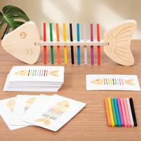 Wooden Montessori Color Matching Game Fish Stick for Toddlers Fine Motor Skills Training Puzzle Toy Early Education  Develop