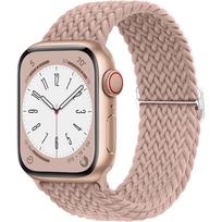 Braided Solo Loop Strap For Apple watch band 44mm 40mm 49mm 45mm 41mm Elastic Nylon bracelet iWatch series 8 3 se 6 7 Ultra 2 9 38mm 40mm 41mm šviesiai rausvos spalvos