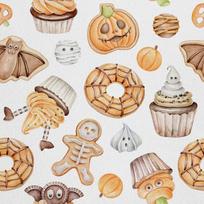 Outdoor Dekostoffe Oxford - Motiv Halloween-Kekse