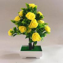 Colorful Artificial Potted Plant Realistic 20*25cm Bonsai Bright color Fake Flower Red/purple/pink/yellow/blue geltona