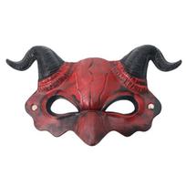 PU Leather Goat Horn Mask Demon Cosplay Masquerade Halloween Mask Party Props Half Face Cover Cosplay Masquerade Festival