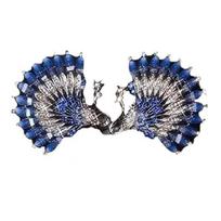 New Peacock Display Peacock Hair Curler Angel Wings Durable Twist Hairpin Elegant Hair Bun Maker Women Girl mėlyna