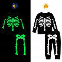 Piżama Dziecięca Halloween Szkielety Czarny 104 (99 - 104 Cm)