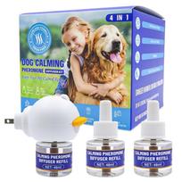 Dog Calming Pheromone Diffuser Kit 4 in 1 Includes Diffuser Plug and Three Refill Bottles for Pet Anxiety Relief and Stress Reduction one size