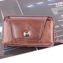 Men Genuine Leather Hip Bum Belt Bag Male Zipper Leather Phone Pouch Bag High Quality Waist Boy Fanny Packs Hand Bags Purses šviesiai ruda spalva