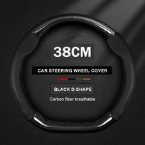 For Alfa Romeo Giulia Giulietta 159 147 156 Mito Sportiva Stelvio Anti-Slip Carbon Fiber Leather Car Steering Wheel Cover