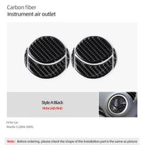 For Mazda 3 Axela 2004-2009 Carbon Fiber Instrument Panel Dashboard Air Outlet Cover Trim Sticker Car Interior Decor Accessories anglies pluošto juodos spalvos