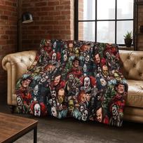 Horror Chucky Pennywise Clown Halloween Saw Freddy Krueger Flannel Blanket Soft Warm Blanket for Bedroom Living Room Bed Picnic 75x90cm