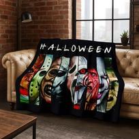 Horror Chucky Pennywise Clown Halloween Saw Freddy Krueger Flannel Blanket Soft Warm Blanket for Bedroom Living Room Bed Picnic 75x90cm