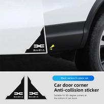 2 vnt. automobilio durų kampų apsauginis dangtelis Anti-collision lipdukai Dacia Bigster Spring Duster Sandero Jogger Dokker Lodgy Mcv RS black