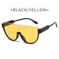 Women Stylish Monobl-ock Outside Goggle Shades Ins Trending New Design Sun Glasses RUISIMO Vintage Semi-round Sun Glasses