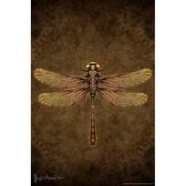 Steampunk Dragonfly Tapestry by Brigid Ashwood 75x100 juoda
