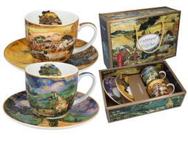 Komplet 2 Filiżanek Ze Spodkami Van Gogh Chaty Carmani Zestaw Do Kawy