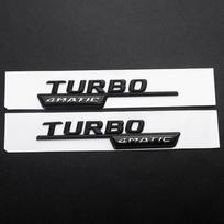 2PCS ABS Car Sie Body Trunk Fender Decoration Badge Sticker for Mercedes Benz V8 BITURBO 4MATIC TURBO 4MATIC+ Emblem GLK GLA CLA