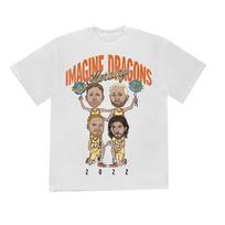Stylish Vintage Black Imagine Dragons 2014 Tour Astronaut Graphic Cotton Short-Sleeve T-Shirt 4XL
