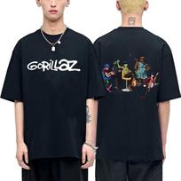 Rock Band Gorillaz T-shirt Male Vintage Oversized Streetwear Men Women Hip Hop Gothic Retro T Shirt Printed Tshirt S
